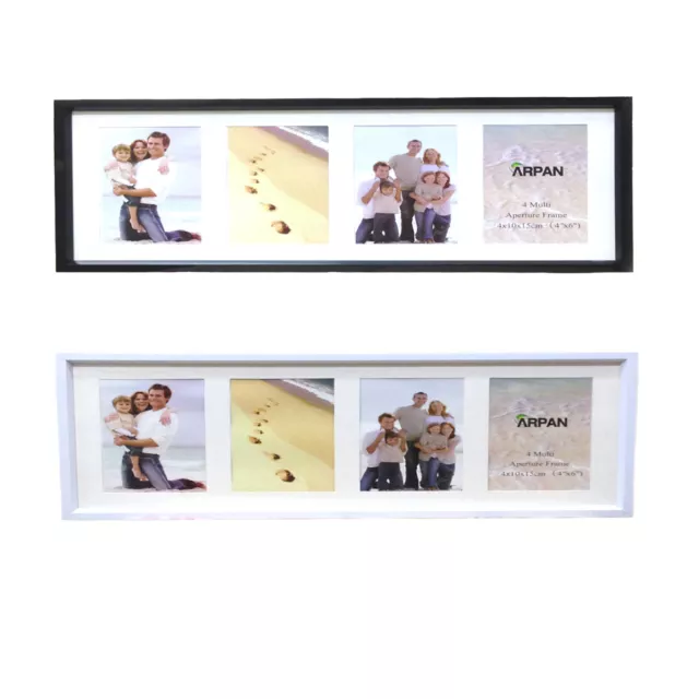 4 Multi Aperture Black or White Photo Frame 4 x 6-inch Ideal for home /For Gift
