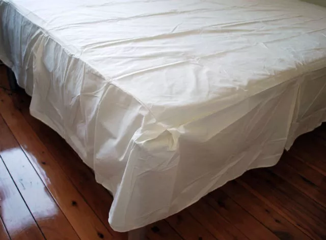 Combed Cotton Light Cream Bed Sheet Valance Queen Size