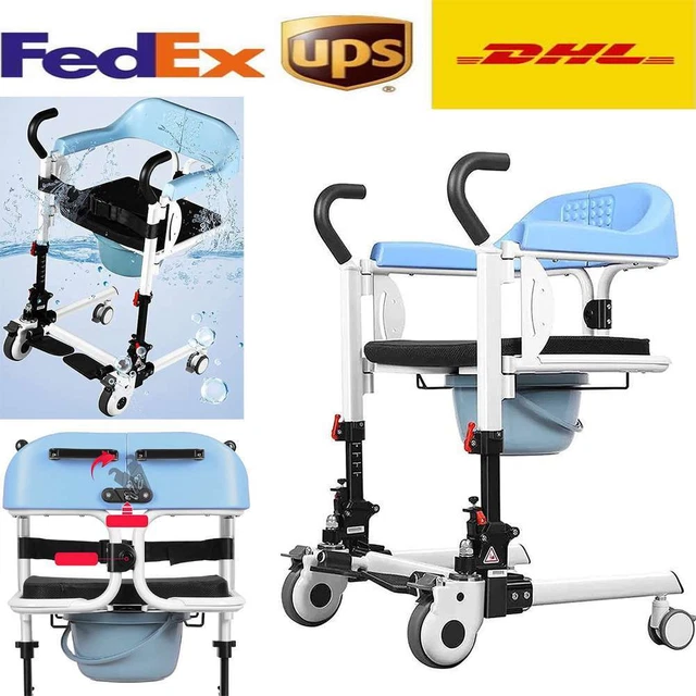 Sedia ascensore paziente sedia doccia ascensore con ruote e sedile diviso 180° per casa