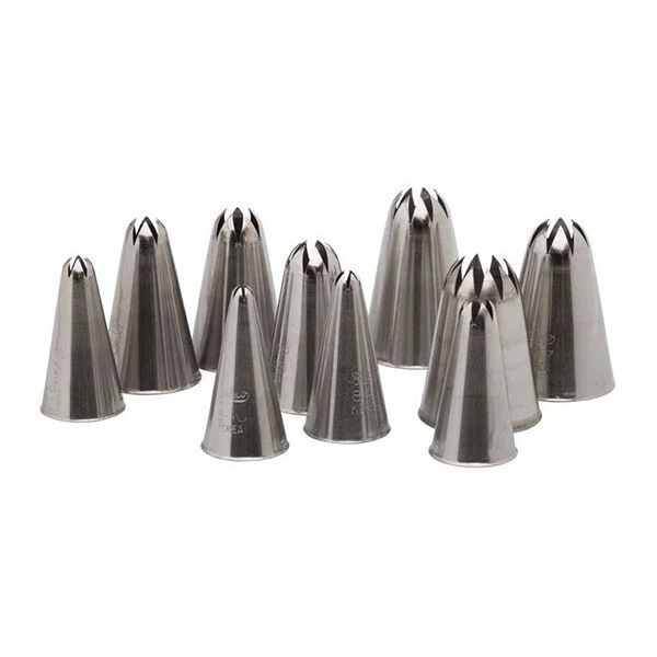 Ateco 850 10-Piece 840-849 Closed Star Pastry Tube Set