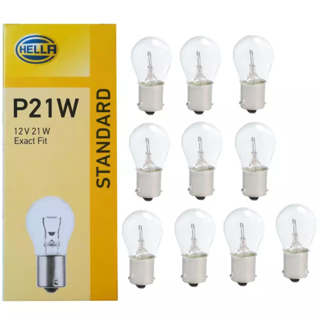 10 Stück Hella 12V 21W P21W BA15s Glühlampe Glühbirne Lampe Kugellampe   H21