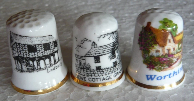 Lot de 3 dés à coudre en porcelaine - Grecque Mythologie Gods