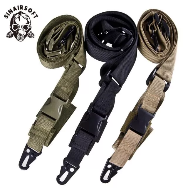 Tactical 3 Three Point Strap Rifle Sling Bungee Airsoft Military Belt Gun Strap