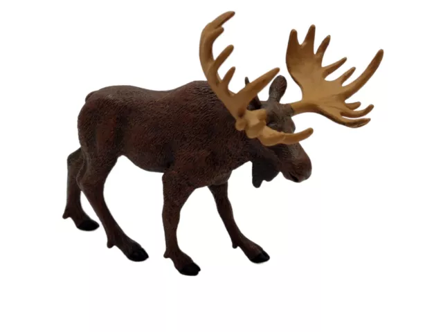 Safari Ltd Male Bull Moose Vintage 2007 Wildlife Animal Figure brown tan