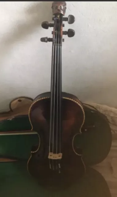 Alte Geige 4/4 Violine Mit Drachenkopf Zigeuner Geige Mit Zettel.