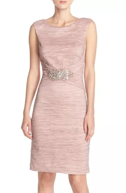 NWT Eliza J Embellished Taffeta Sheath Dress Mauve Size 4