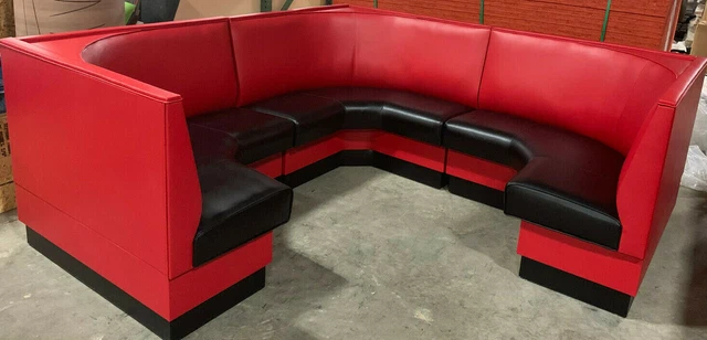 Restaurant Booth 3/4 Corner -Upholstered Plain Back in 36"h, 42"h,48"h