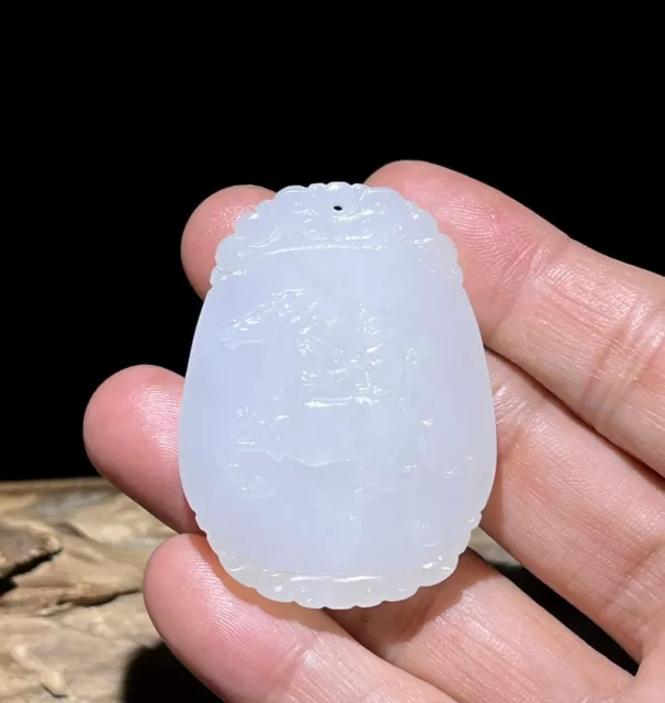 Certified 100% Hetian white jade Pendants~Horses and Monkeys 和田白玉手工雕刻 马上封侯，富贵流传。