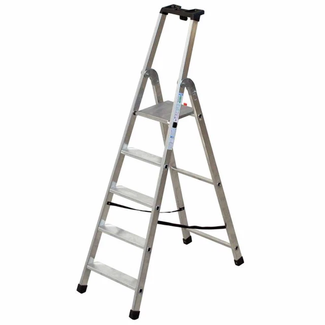 Scala Professionale Facal Quadra 5 Gradini in Alluminio con Vasca Portaoggetti