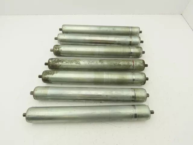 1.9"x 15"BF Galvanized Steel Gravity Conveyor Roller 7/16" Hex Axle  Lot of 7