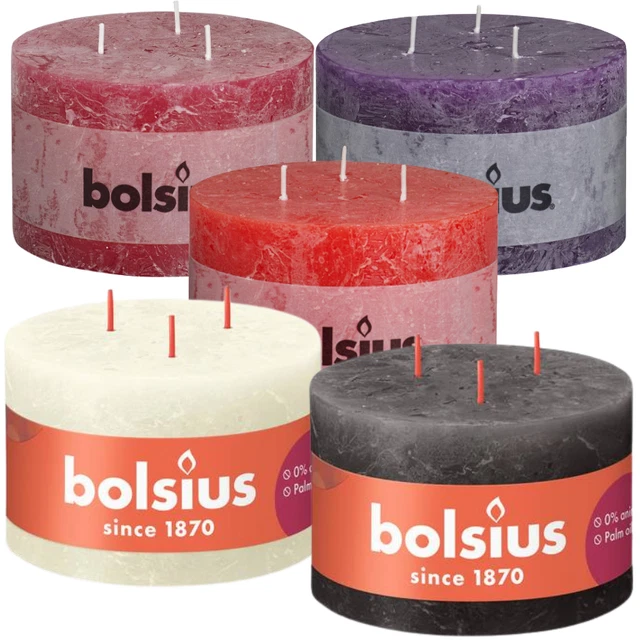 Bolsius Rustik Kugelkerzen 6er Pack – 80mm Durchmesser, Durchgefärbt, 24h Brenndauer
