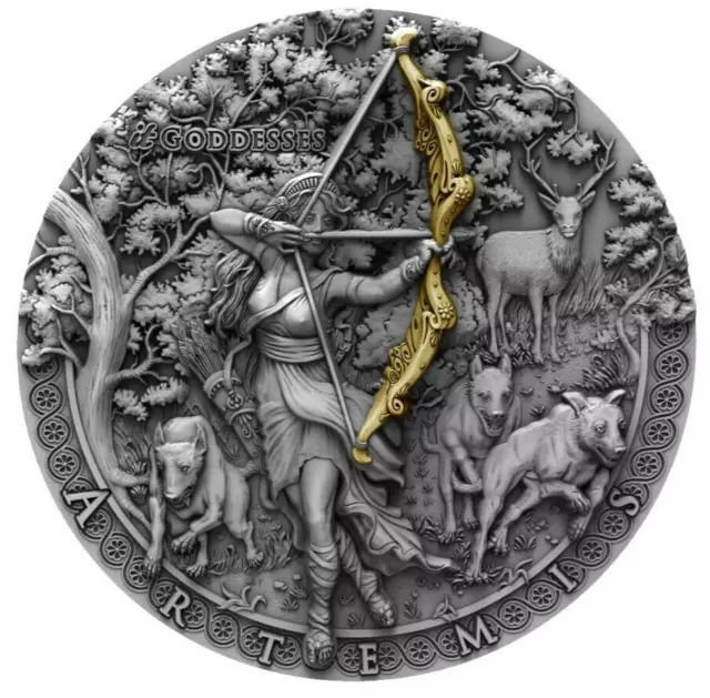 2$ Artemis - itGoddesses - 2 Oz Silber Münze - 2019 Niue - Antik Finish