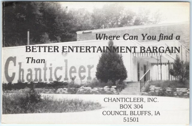 c1970s Council Bluffs IA Chanticleer Arts Theatre Advertising Fold Postcard A149