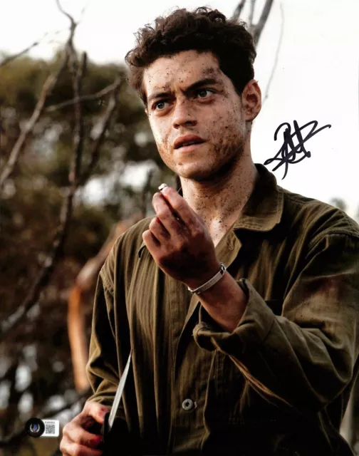Rami Malek as PFC Merriel Shelton in The Pacific Signed 11x14 Photo BAS