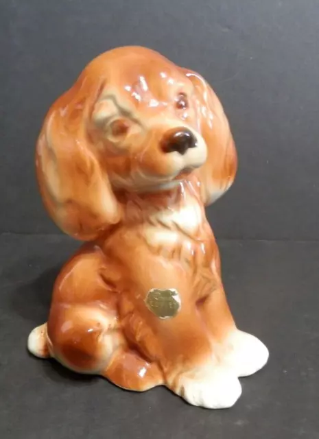 Vintage Royal Copley Cocker Spaniel Dog Ceramic Sitting Figurine