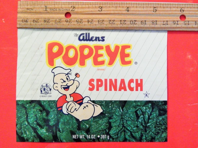 ALLENS 1965 LABEL Collectible Popeye Spinach Can Sealed Unopened Full Can  £29.00 - PicClick UK