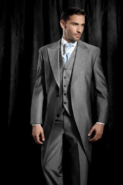 Torre Silver Mohair Trousers - Ex Hire - Wedding - Ascot - Formal VGC