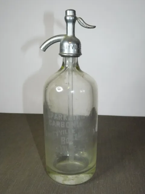 Vintage 12" High Amityville Bottling Co Li Long Island (Ny) Clear Seltzer Bottle