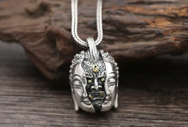 A25 Anhänger Buddha Dämon Sterling Silber 925