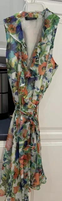 Lauren Ralph Lauren Colorful Paisley  Wrap Dress size 12 New