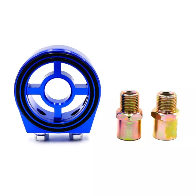 3/4-16 M20*1.5 Oil Filter Sandwich Plate Fuel Cooler Thermostat Adapter Blue