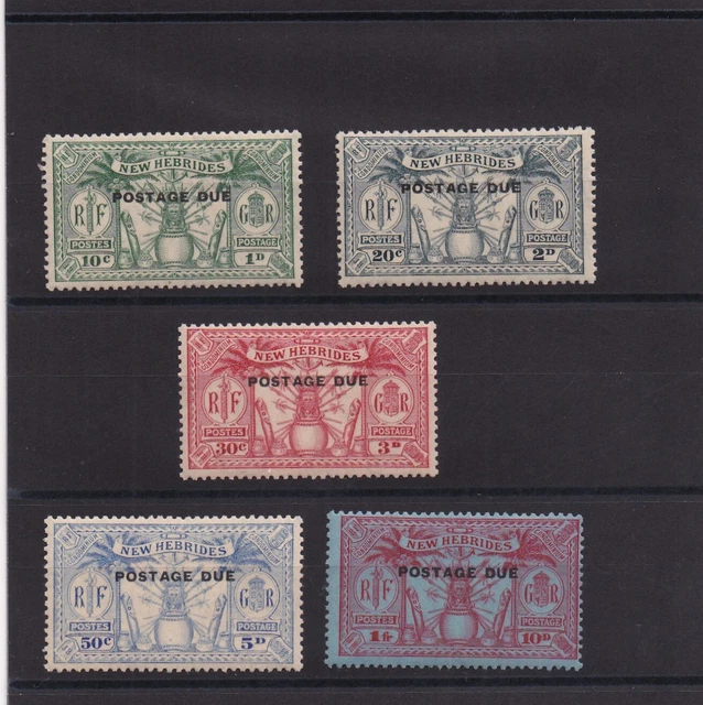 NOUVELLES HEBRIDES: SERIE COMPLETE DE 5 TIMBRES TAXES NEUF* N°6/10 Cote