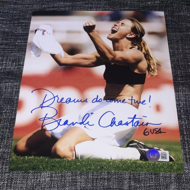 Brandi Chastain Signed Autograph 8X10 Photo Usa Soccer World Cup Beckett Bas Coa