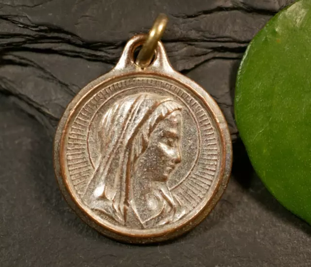 Silberfarbene Pilger Medaille Anhänger Maria Mutter Gottes Wallfahrt Lourdes
