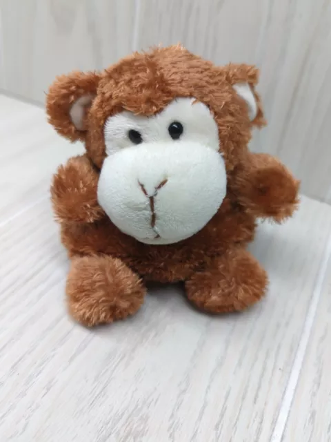 Russ Luvvies Rob Monkey plush small round beanbag brown stuffed animal