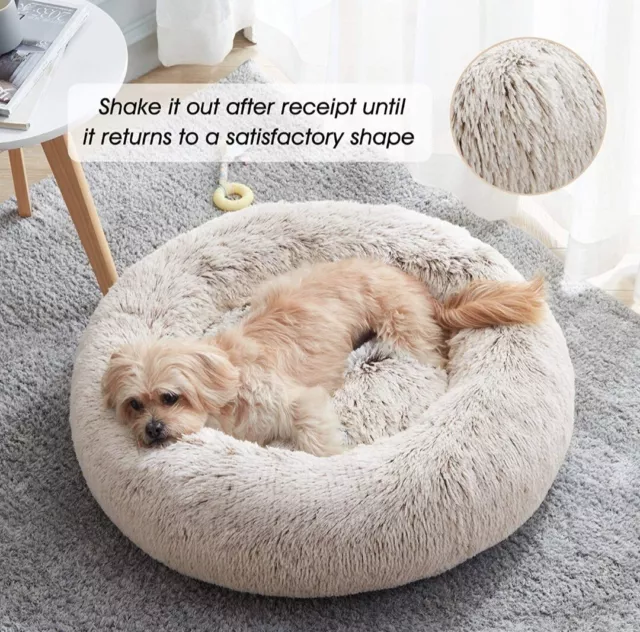 Calming Dog Bed & Cat Bed, Anti-Anxiety Donut Dog Cuddler Bed, Warming Cozy S...