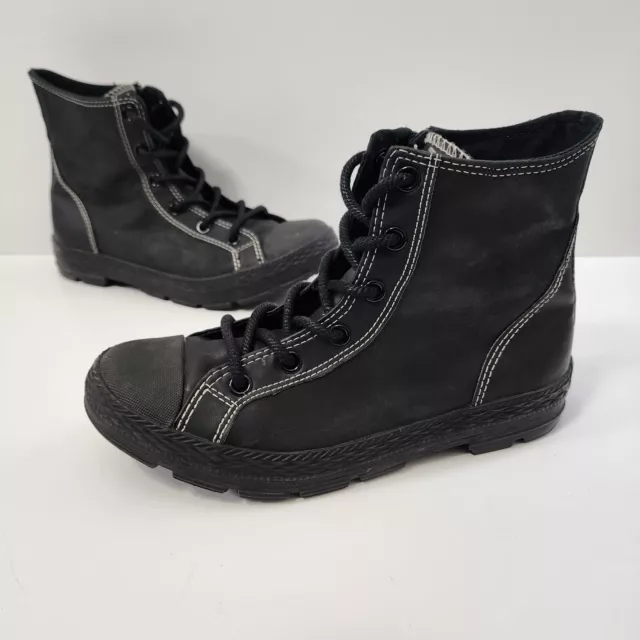 Converse Womens 8 High Top Black Zip Up Boot Style Youth Size 6