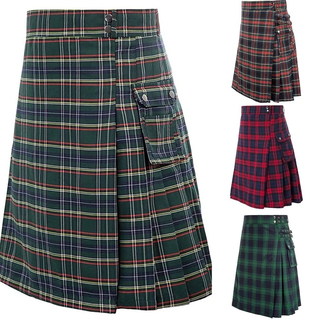 Gonna borsa 4 colori 5 yard misto cotone gonna pieghevole uomo casual kilt