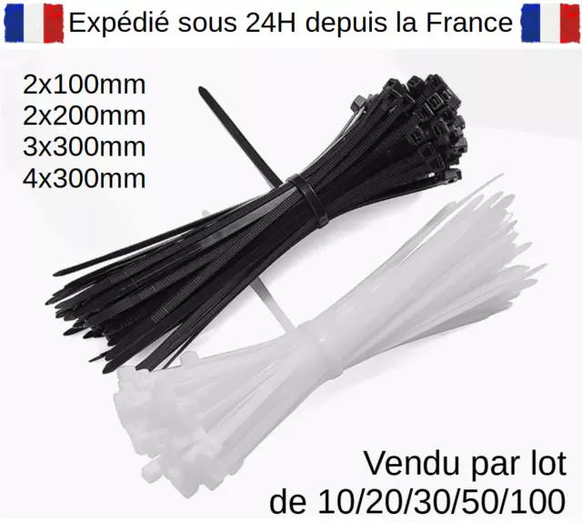 Oksdown Collier de Serrage Réutilisable en Nylon 200 mm × 7,6 mm Attache  Câble Plastique Rilsan Serre Câbles Noir Lot de 100 Pièces : :  Bricolage