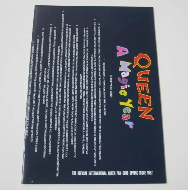 Queen Fan Club Magazine Spring 1987 Issue (VG+)
