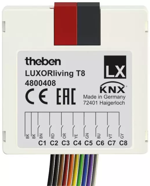 Theben LUXORliving T8 6-fach Binäreingang-Tasterschnittstelle, IP 20, III (48004