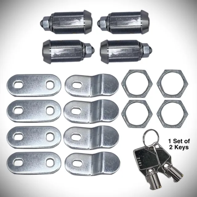 RV Designer Baggage Door ACE Key Cam Lock Combo 1 1/8" Length - Set of 4