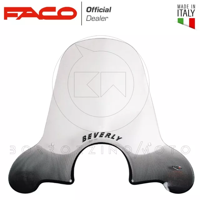 22431 Parabrezza Alto Faco + Kit Attacchi Per Piaggio Beverly 500 2004