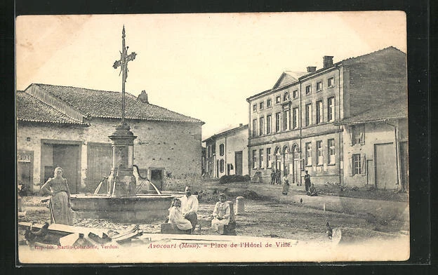 CPA Avocourt, Place de l´Hotel de Ville 1904