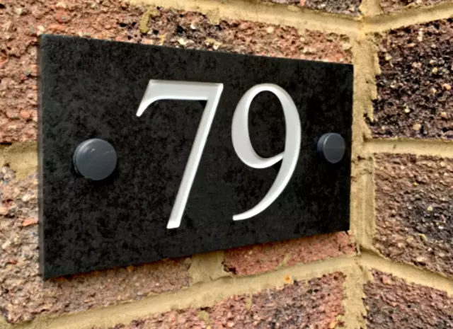 Door Numbers, Slate Sign House Plaque, Deep Engraved, "FREE DELIVERY" House Name