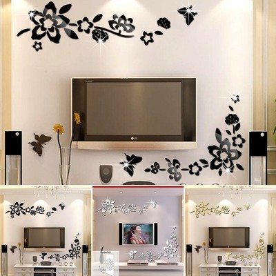 Adesivo parete Design moderno Antler specchio 3D decorazione casa fai da te 