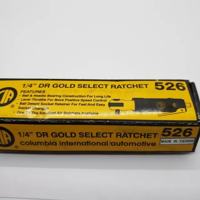 Columbia International 1/4" Drive Gold Select Ratchet #526 7