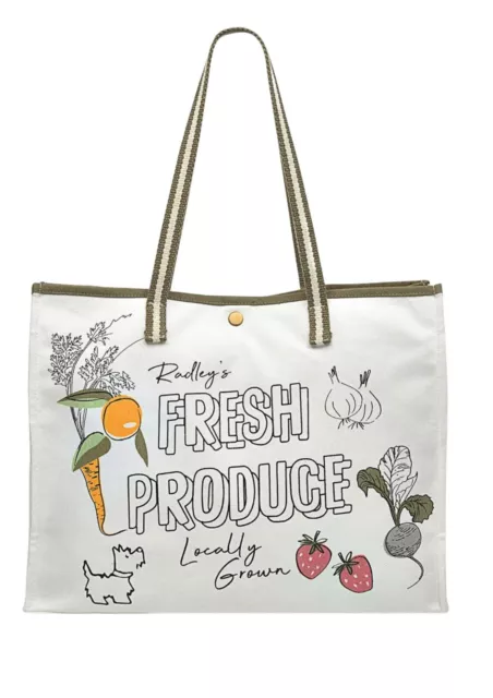 Radley große offene Tragetasche frisch produzieren natürliche Farbe