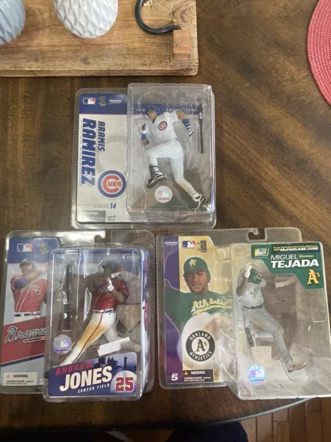 Aramis Ramirez, Miguel Tejada & Andruw Jones Mcfarlane baseball Lot of 3 figures