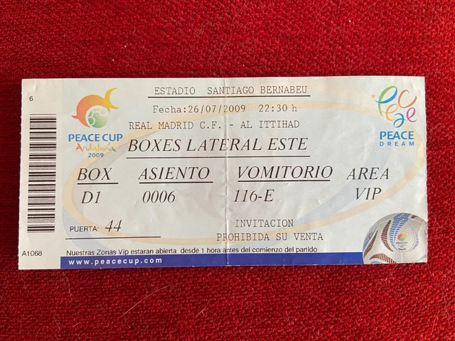 R26667 TICKET REAL Madrid Al Ittihad 2009 Rookie Debut Cristiano