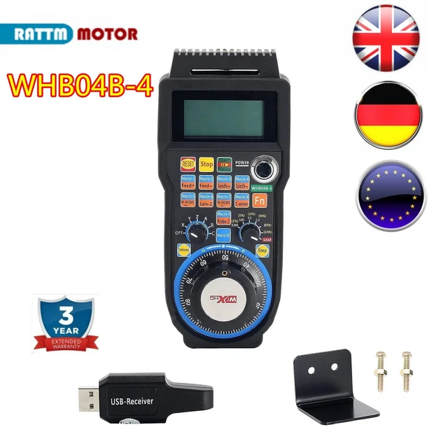 4-Axis CNC USB MPG Handwheel Pendant Controller For Mach3 - 5 Meter Cable