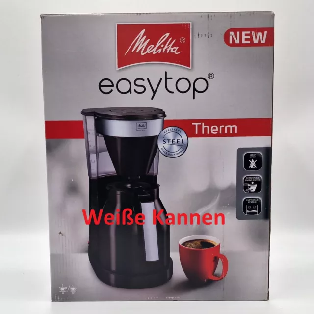 Melitta 1023-08 EasyTop Therm Filterkaffeemaschine Kanne ist Weiß Edelstahl Kuns