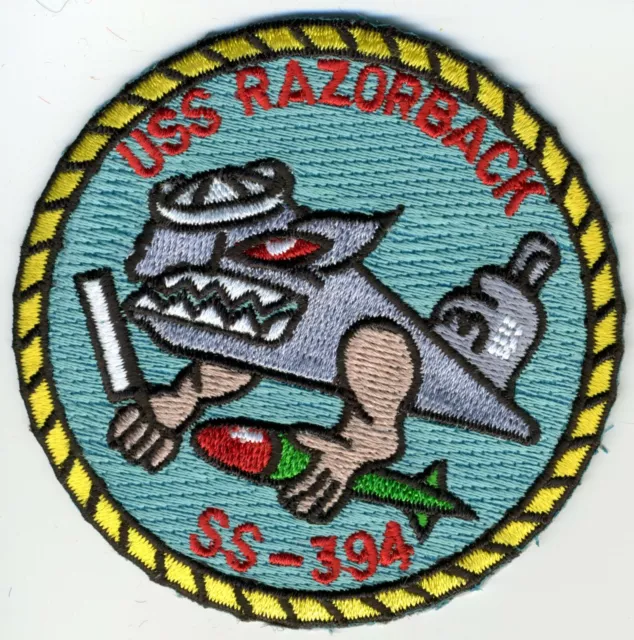 SS 394 Razorback - SubFish with Razor and Torp - 3 inch - BC Patch Cat No c6285