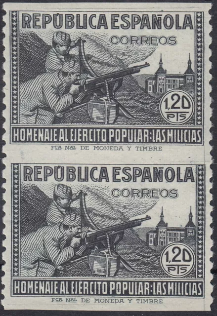 España 1938 Ed. 797sh ** Pareja sin dentado horizontal Spain (ref#14058)