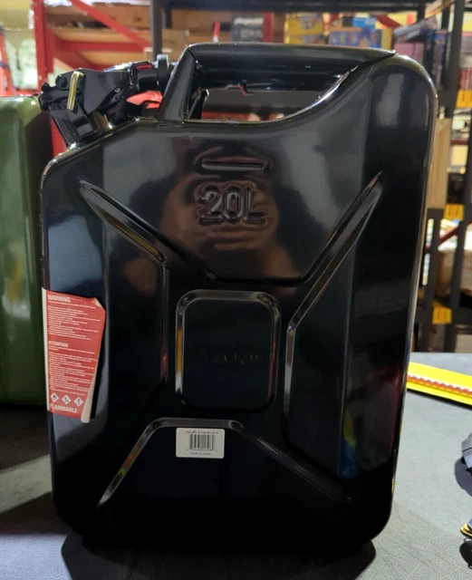 Fuel Can and Spout System, Black - 20L NEW Slight damage never used