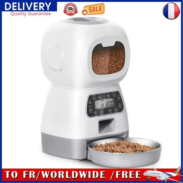 Automatic Pet Feeder Food Dispenser Cat Dog Smart Timer Feeding (Button)